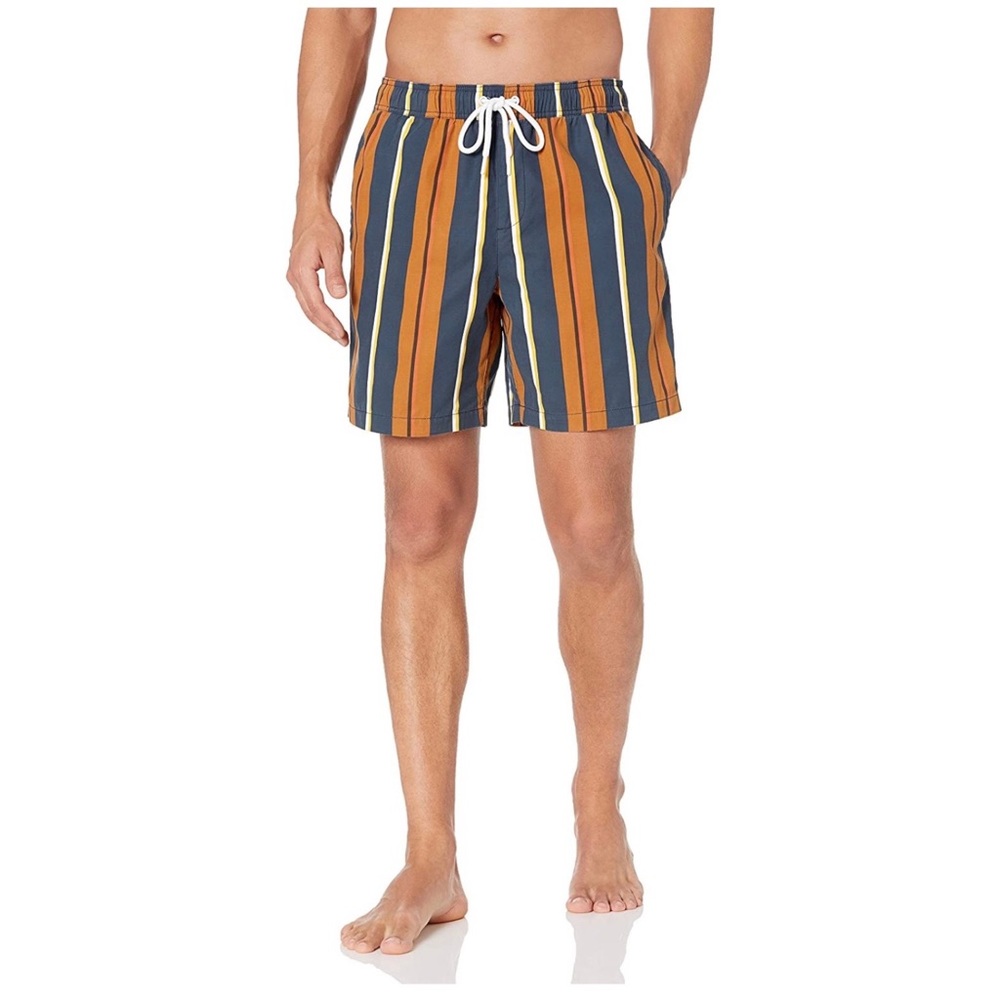 Goodthreads Men’s 7” Stripe Drawstring Swim Trunk XXL NWT